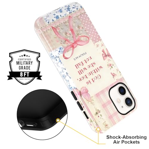 Cute Jesus Bow Collage Phone Case for iPhone 12/iPhone 12 Pro 6.1'' - color: Bible verses pink bow, size: iPhone 12/iPhone 12 Pro
