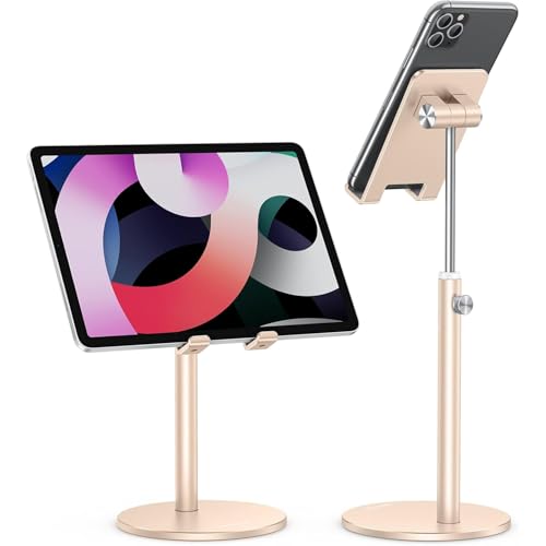 OMOTON CA04 Aluminum Tablet Phone Stand, Adjustable Desk Stand Gold - color: Gold