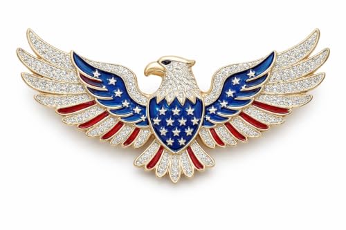 Cameo Brooch Vintage Silver Tone Lady Portrait Brooch Pins for Women Victorian Jewelry Crystal Rhinestone Brooches for Hat Scarf Collar Lapel Handbags Shawls for Christmas - color: American Eagle-2pcs