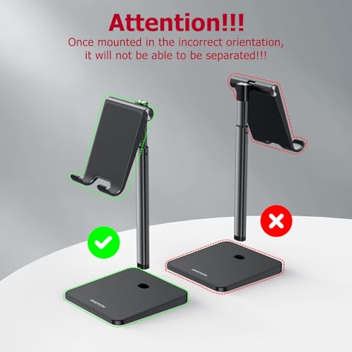 OMOTON CA02 Cell Phone Stand with Charging Hole for Desk Lightweight Black - color: Black