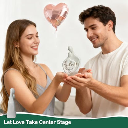 Anniversary Wedding Engagement Gift, White Snuggle Statue for Couple - color: White-snuggle