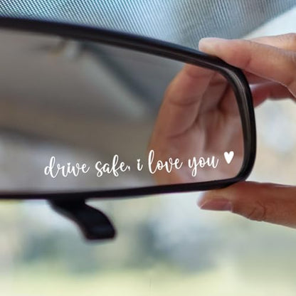 3X I Love You Drive Safe Mirror Sticker - I Love You Drive Safe Sticker - color: Drive Safe I Love You