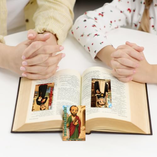 Motiskyy 120 Pcs Spanish Catholic Prayer Card with Saint Virtue Christian Holy Prayer Card Bookmark Bulk for Teacher Student Sunday School Classroom Church Bible Study Religious Party Favor - style: Spanish Virtue Style