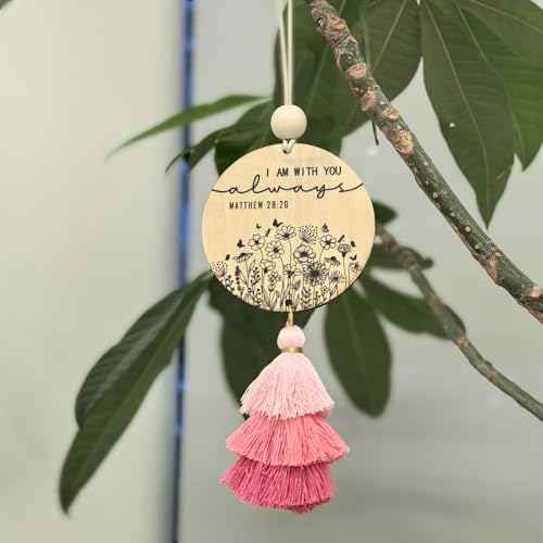 Christian Car Charm Cute Rear View Mirror Accessories for Women - color: Pink