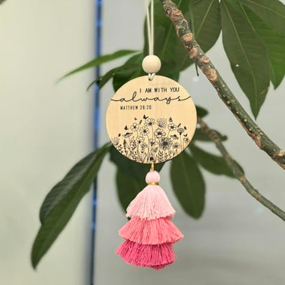 Christian Car Charm Cute Rear View Mirror Accessories for Women - color: Pink
