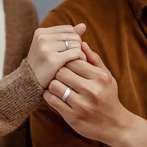 King Will 316L Wedding Band for Men Women, 4-8mm I LOVE YOU Dome Size 4-15 - color: A-Sliver-Plated-5mm