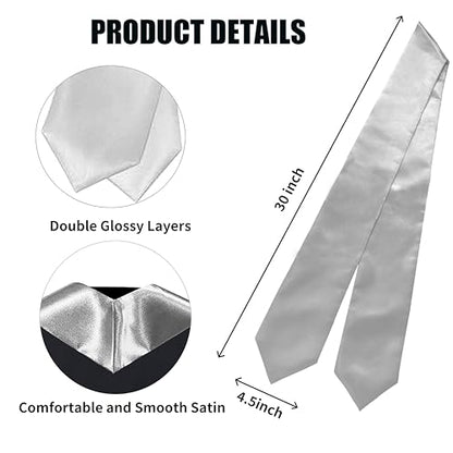 MyGradDay Plain Graduation Stole Colorful Stole for Adult Length 60",Rich in Color - color: Grey