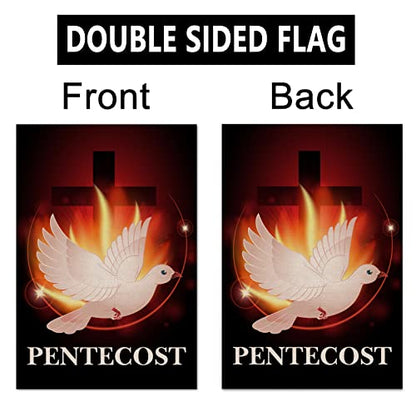 Pentecost Garden Flag Come Holy Spirit Christian Dove Jute Farmhouse Home Front Yard Sign Outdoor Decoration