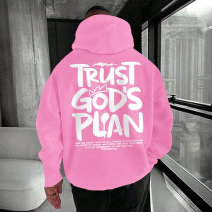 Christian Hoodies for Men Jesus Hoodie Religious God Sweatshirts Faith Bible Verse Sweatshirt Inspirational Pullover - color: Pink, size: Medium