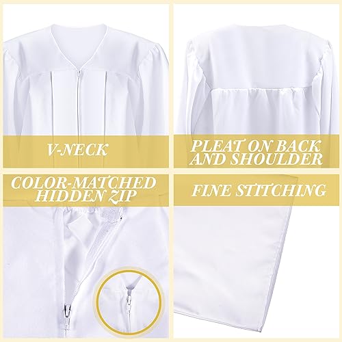Toulite 6 Pcs Choir Robes for Church Adults - color: White, size: Size 42