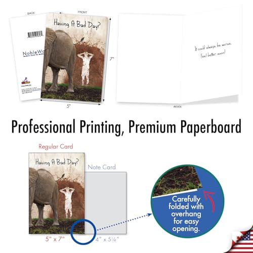 NobleWorks Funny Get Well Cards After Surgery 1 Get Well Card with Envelope Wildlife Toilet Humor Joke, Funny Thinking of You Notecard Could Be Worse for Animal Lovers C9361GWG - style: Could Be Worse