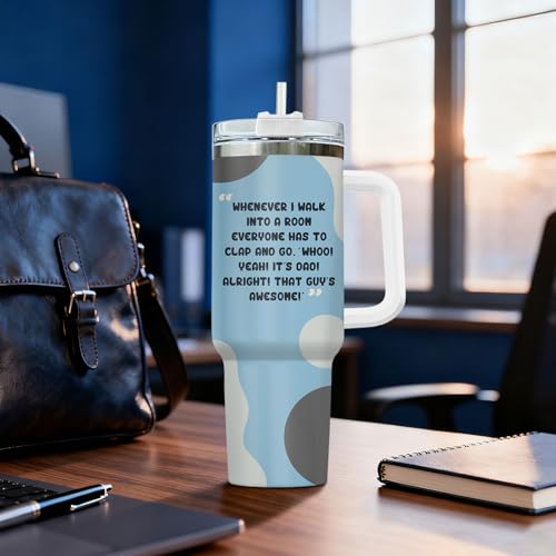 34HD Dad Daddy Cartoon It's 40 oz Tumbler with Handle, Gift for Papa - color: It's Dad