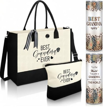 Silkfly 3 Pcs Best Grandma Ever Gifts Set for Thanksgiving Christmas Day - style: Best Grandma Ever