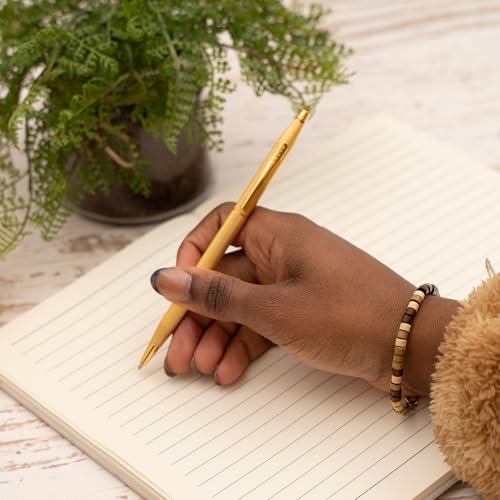 Personalized Cross Classic Century Ballpoint Pen | Engraved 23KT Gold Diamond Pattern with Full Gold PVD Trim | Prestigious Writing Instrument for Retirement, Collectors, and Milestone Occasions