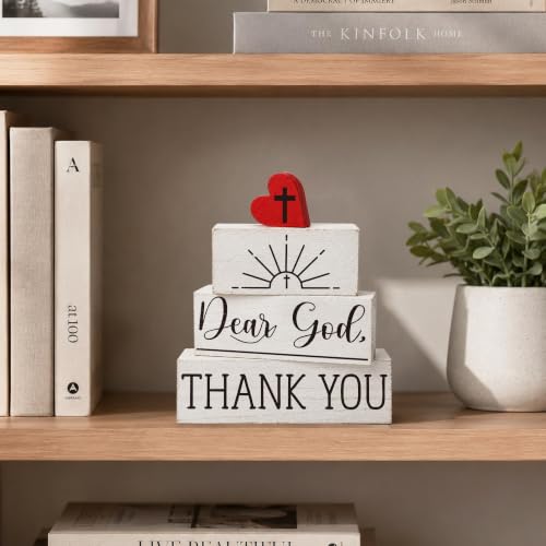Christian Dear God Thank You Gifts Religious Farmhouse Table Decor for Home