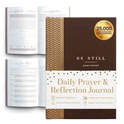 Daily Prayer Journal with Prompts | 90-Day Guided Devotional & Scripture Reflection | Bible Study and Spiritual Growth Tracker | Undated Faith Planner, 5.5x8" - Brown Chevron - color: Chevron Brown