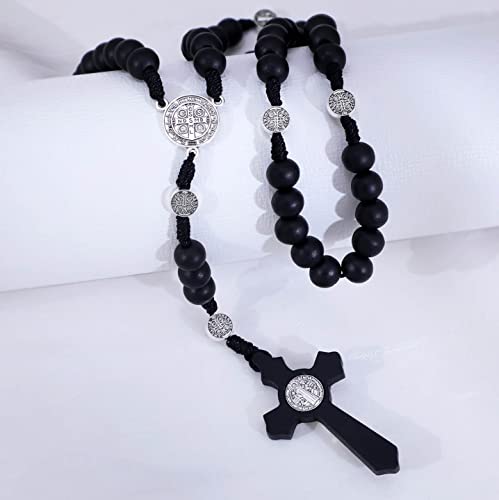 KOMI Handmade Wooden Catholic Rosaries, Rosary Beads Necklace Wood Christian Prayer Beads Catholic Christian Gift - style: Rosary#7