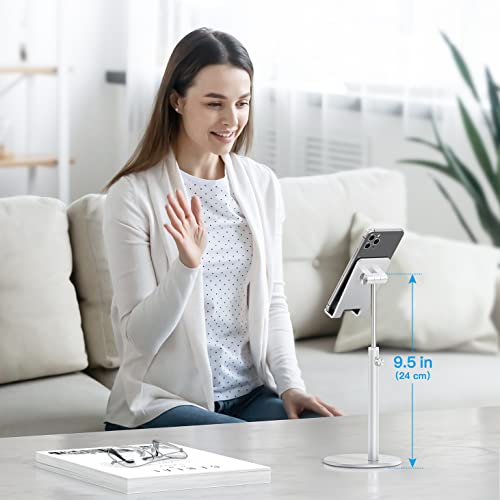 OMOTON CA04 Aluminum Tablet Phone Stand, Adjustable Desk Stand Silver - color: Silver
