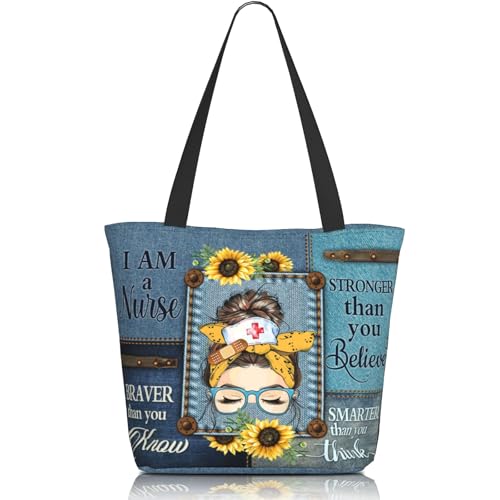 Bible Tote Bags For Women Christian Tote Bag Reusable Shopping Bags for Women Bible Verse Shoulder Bag Christian Gifts - color: Nurse