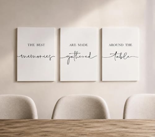 Dining Room Wall Decor, The Best Memories Set of 3, Framed 12"x16"x3 - color: The Best Memories