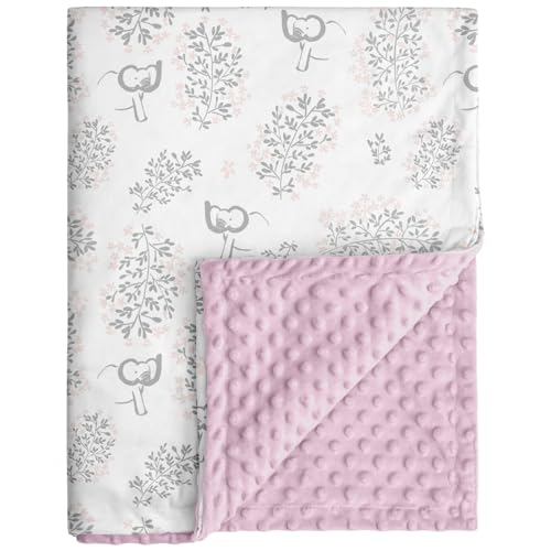 Fleece Baby Blankets for Girls & Boys, Infant Toddler Blanket - color: Pink Elephant