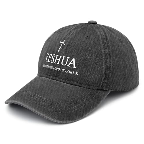 Y'Alls Need Jesus Hats for Mens Aesthetic Washed Distressed Baseball Cap - color: Black2
