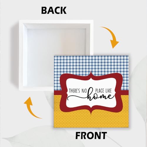 There's No Place Like Home, Motivational Home Decoration, Positive Quote Sign, Desk Decor, Farmhouse Wooden Signs,Housewarming Gift, Box Sign Decor Tabletop, 5.1x5.1inches - color: Home 07