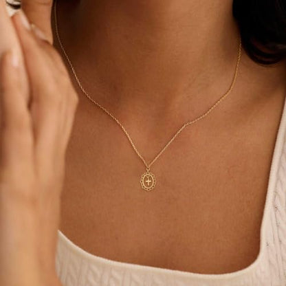 Cross Necklace for Women, Dainty Gold Necklace Tiny Cross Charm Necklace - color: Gold-Cross 7