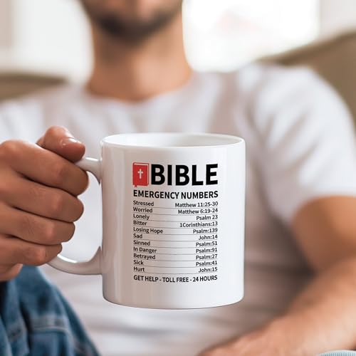 Panvola Bible Emergency Numbers Christian Mugs For Women Mug 11oz White