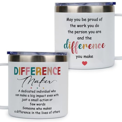 14 Oz Tumbler Difference Maker Gift, Making A Difference Gifts, Thank You Tumbler - Christmas, Birthday Gifts For Women, appreciation gifts for Boss, Leader, Employee, Coworkers, Teachers - color: difference maker
