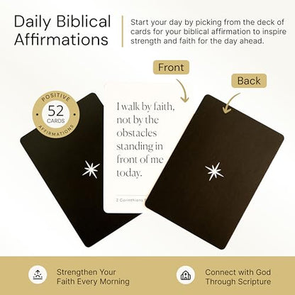 Biblical Affirmation Deck | Scripture Cards, Prayer Cards, Faith Cards | 52 Card Deck of Positive Religious Affirmations For Men and Women | Bible Teachings | Bible Verse Cards