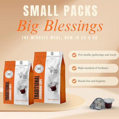 DISCOVERY PRODUCT Prefilled Communion Cup & Wafer,Travel 25ct Traditional - size: Box of 25 Traditional