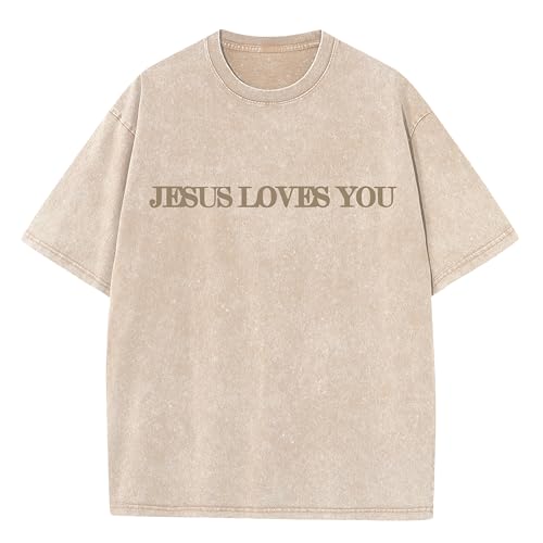 Christian Believer Faith God Religious T-Shirt Jesus Shirts for Women Men - color: Apricotb, size: Small