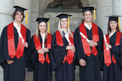 MyGradDay Plain Graduation Stole Colorful Stole for Adult Length 60",Rich in Color - color: Red