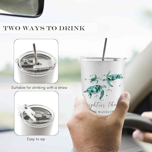 Christian Sea Turtle 20oz Travel Coffee Mug Tumbler, Christian Gifts for Women, Sea Turtle Gifts, Marine Biology Ocean Bible Verse Religious Stainless Steel Tumbler with Lid and Straw - color: mighies