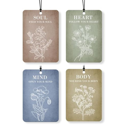 Flower Car Air Freshener 4 pcs,Room and Wardrobe Decor - color: 4 Plants