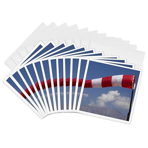 3dRose Wind Sock, Aviation, Vitacura 12 Greeting Cards with envelopes