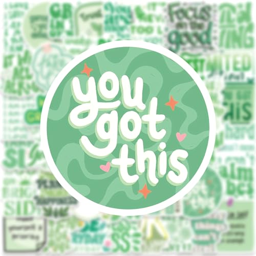 50PCS Green Inspirational Stickers, Motivational Stickers - style: Green