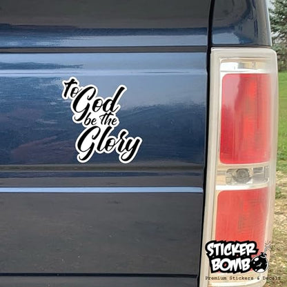 to God Be The Glory Prayer and Praise Decal - Sticker Bomb Vinyl Decal for Car Truck, Computer, Anywhere! Premium 6 Year Outdoor Vinyl (Black, 1)