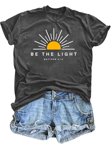 Christian Shirt for Women God is Good Graphic Tee Bible Verse - color: Darkgrey-light, size: Medium