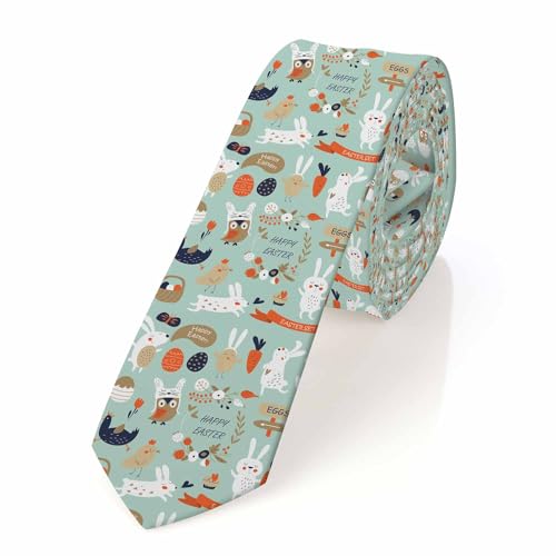 Black Dots Men's Neckties Retro Classic Circle Geometry Men's Tie for Mens Teens Business Work Casual Wedding Party - color: Easter