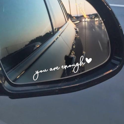 3X You Are Enough Sticker For Mirror Car - Rearview Mirror Sticker - color: You Are Enough
