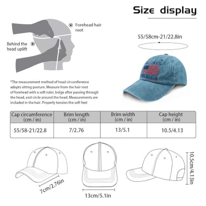 She Loves Jesus and America Too Hats for Womens Soft Washed Distressed Baseball - color: She Loves Jesus and America Toocyan Blue1