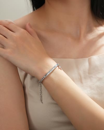 Bible Verse Bracelet Christian Jewelry Gifts for Women Girls - style: God is with her - Silver