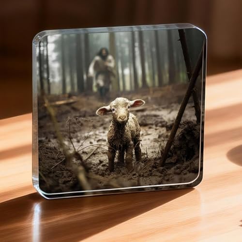 Christian Wall Plaque - Jesus and Lamb Religious Home Decor, for Mom Gifts, Inspirational Gift for Women, Baptism, Christmas, or Birthday Pastor Appreciation Gifts D-247 - color: gifts for mom