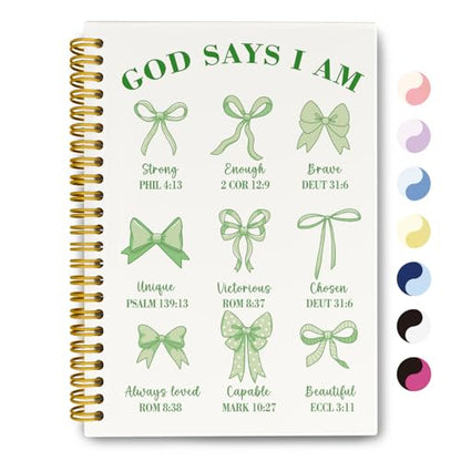 Christian Sage Green Bible Notebook, Green Spiral Notebook for Women - color: Green