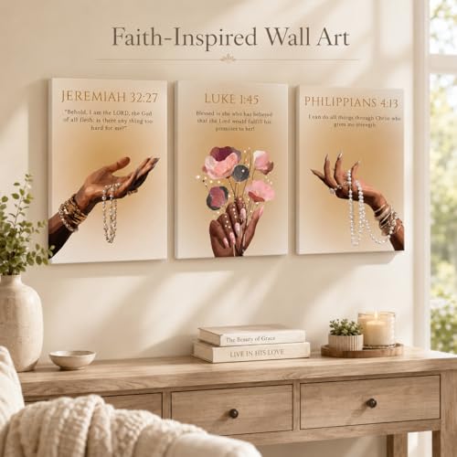FKRYTYB 3Pcs Black Girl Christian Bible verses Wall Art 12x16in - color: Scripture, size: 16L"X12W" Canvas