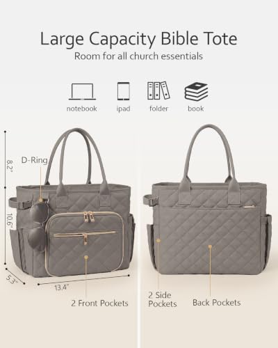 BellaHold Large Bible Bag with Bible Cover Case for Women - color: Taupe