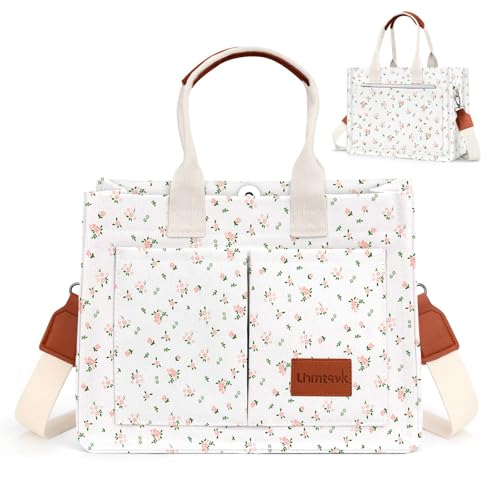 LHMTQVK Canvas Tote Bag for Women, Work & Bible Study Handbag - color: Pink Flower