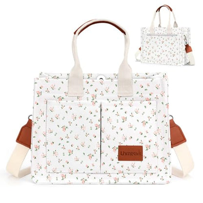 LHMTQVK Canvas Tote Bag for Women, Work & Bible Study Handbag - color: Pink Flower